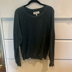 The Great size small/1 dark emerald green paint speckled crewneck